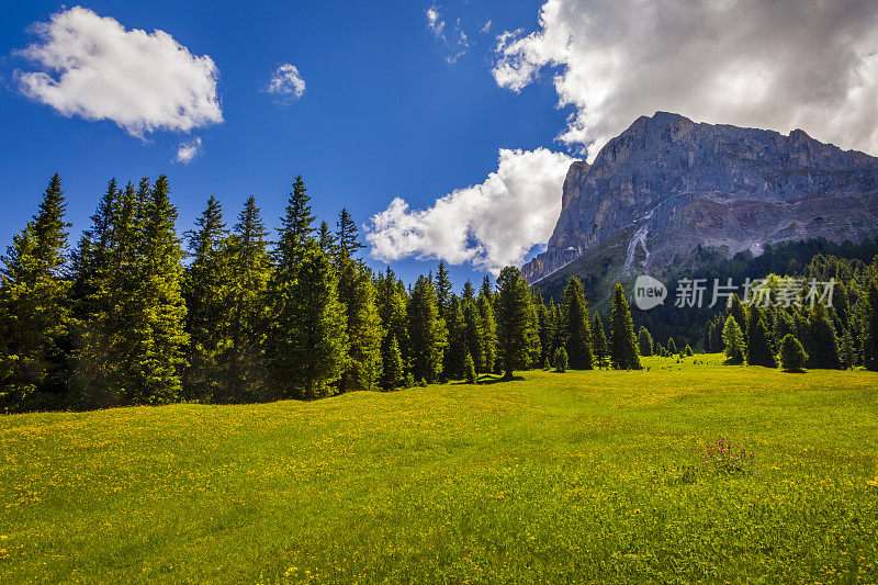 田园诗般的阿尔卑斯风景-富内斯Val di Funes，白云石阿尔卑斯山-意大利